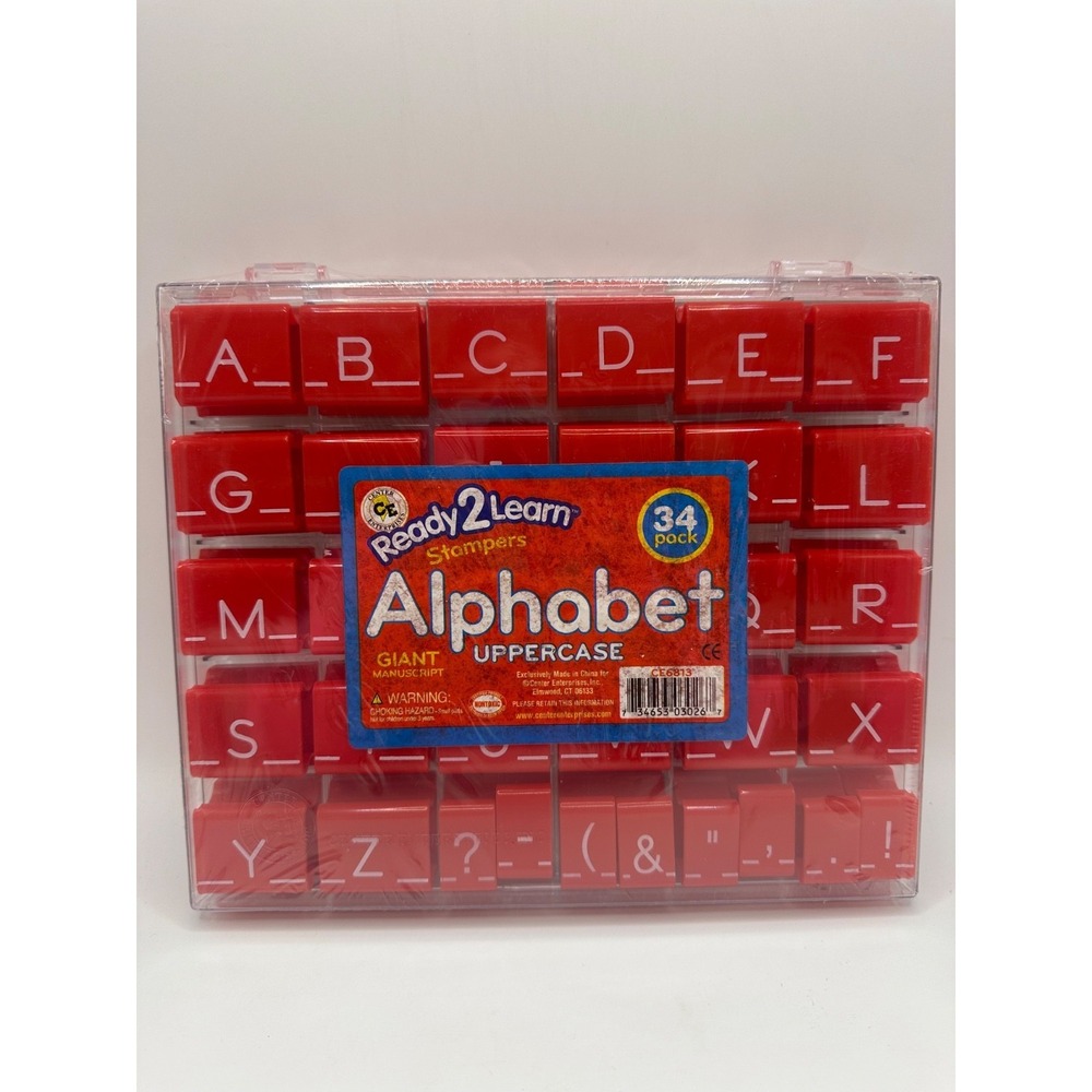 NEW‎ Ready2Learn Giant Manuscript Alphabet Uppercase Stampers 34 Stamps PreK-K
